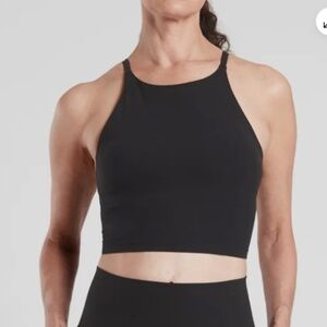 Athleta Intention high neck open back sports bra
